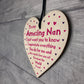 Amazing Nan Mothers Day Birthday Gift For Her Wooden Heart Gift