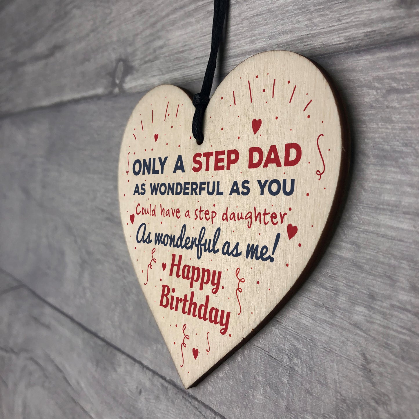 Stepdad Gifts Dad Birthday Gift Thank You Wood Heart Sign
