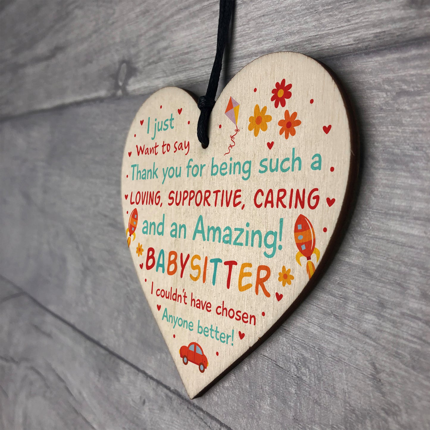 Babysitter Thank You Gifts Wooden Heart Gift For Childminder
