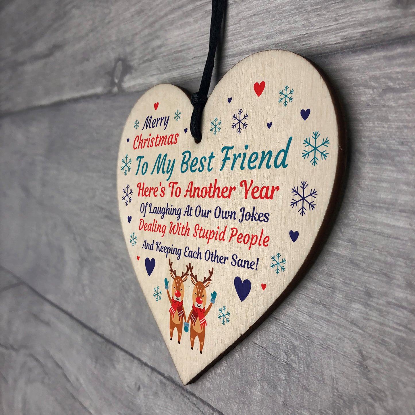 Best Friend Christmas Gift Poem Heart Christmas Decoration Gift
