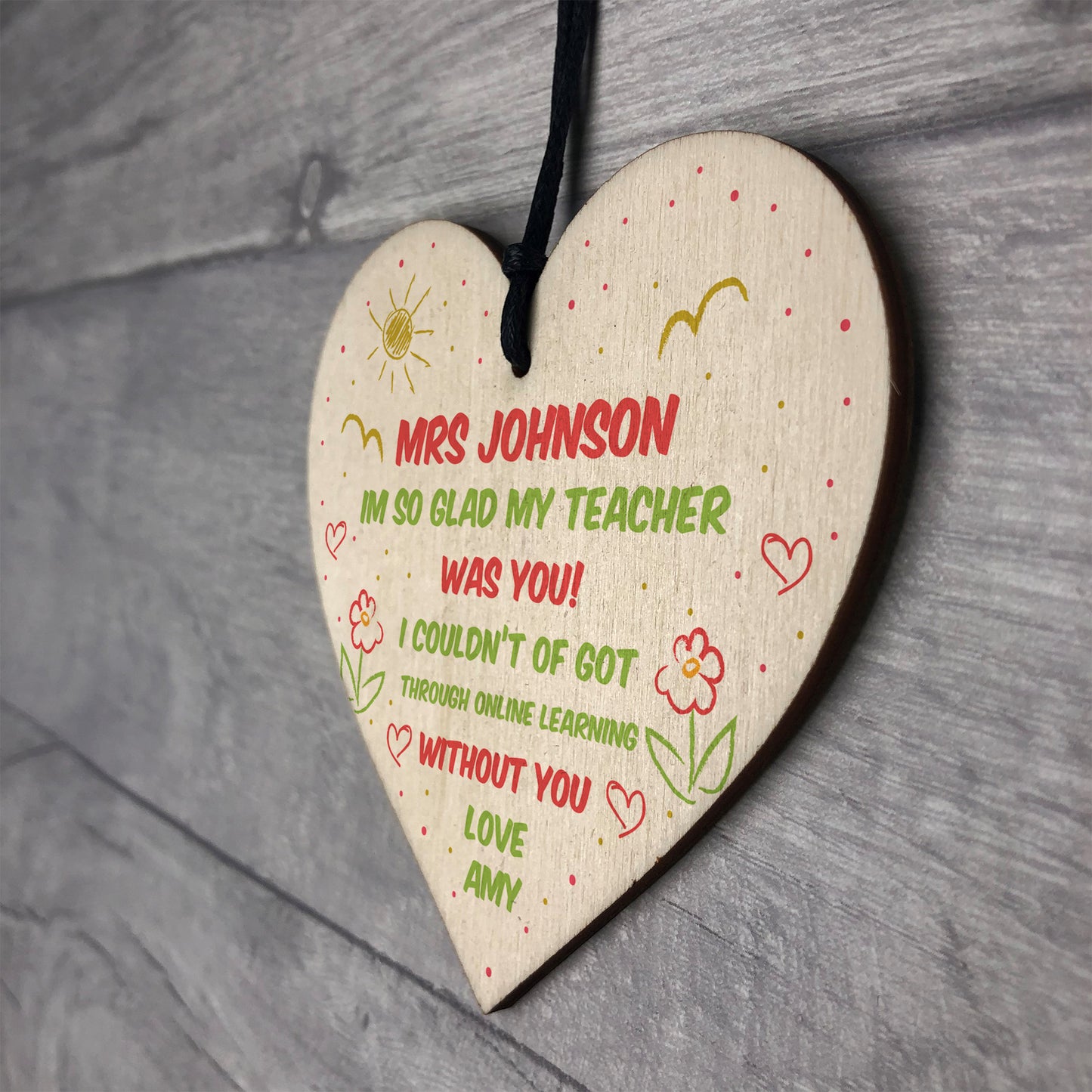 Nursery Preschool Teacher Assistant Thank You Gift Heart