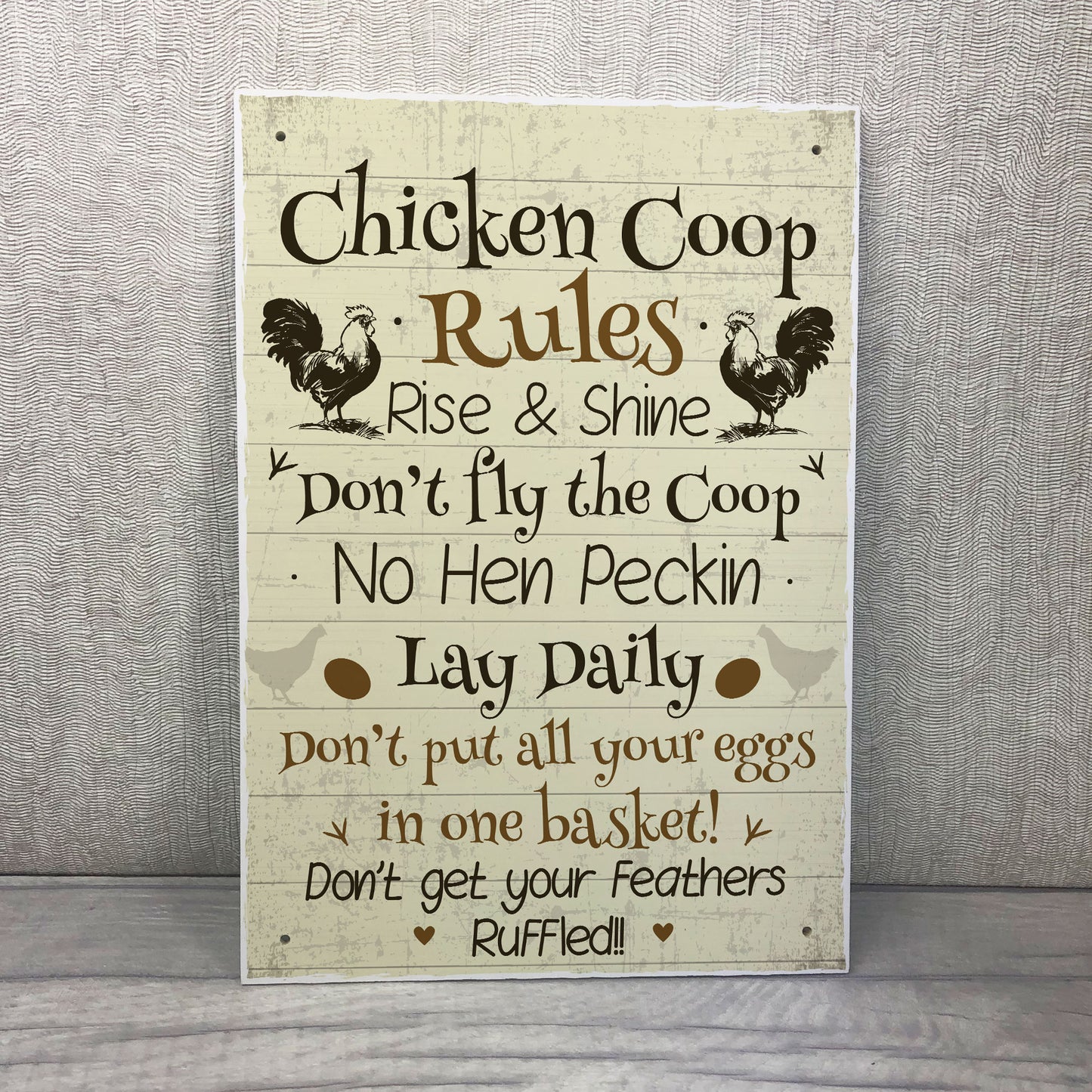 Chicken Coop Rules Funny Chicken Sign For Hen Chicken House