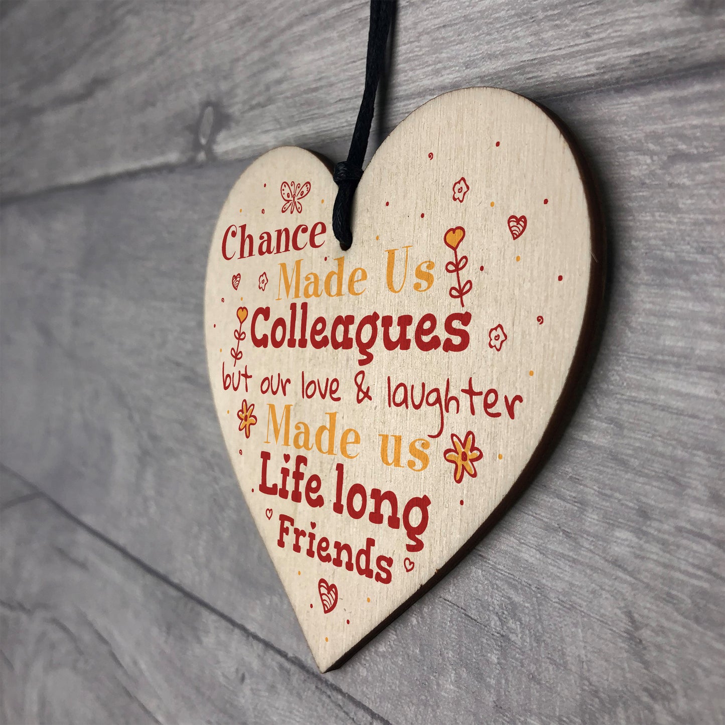 Handmade Chance Made Us Colleagues Wooden Heart Plaque Friend