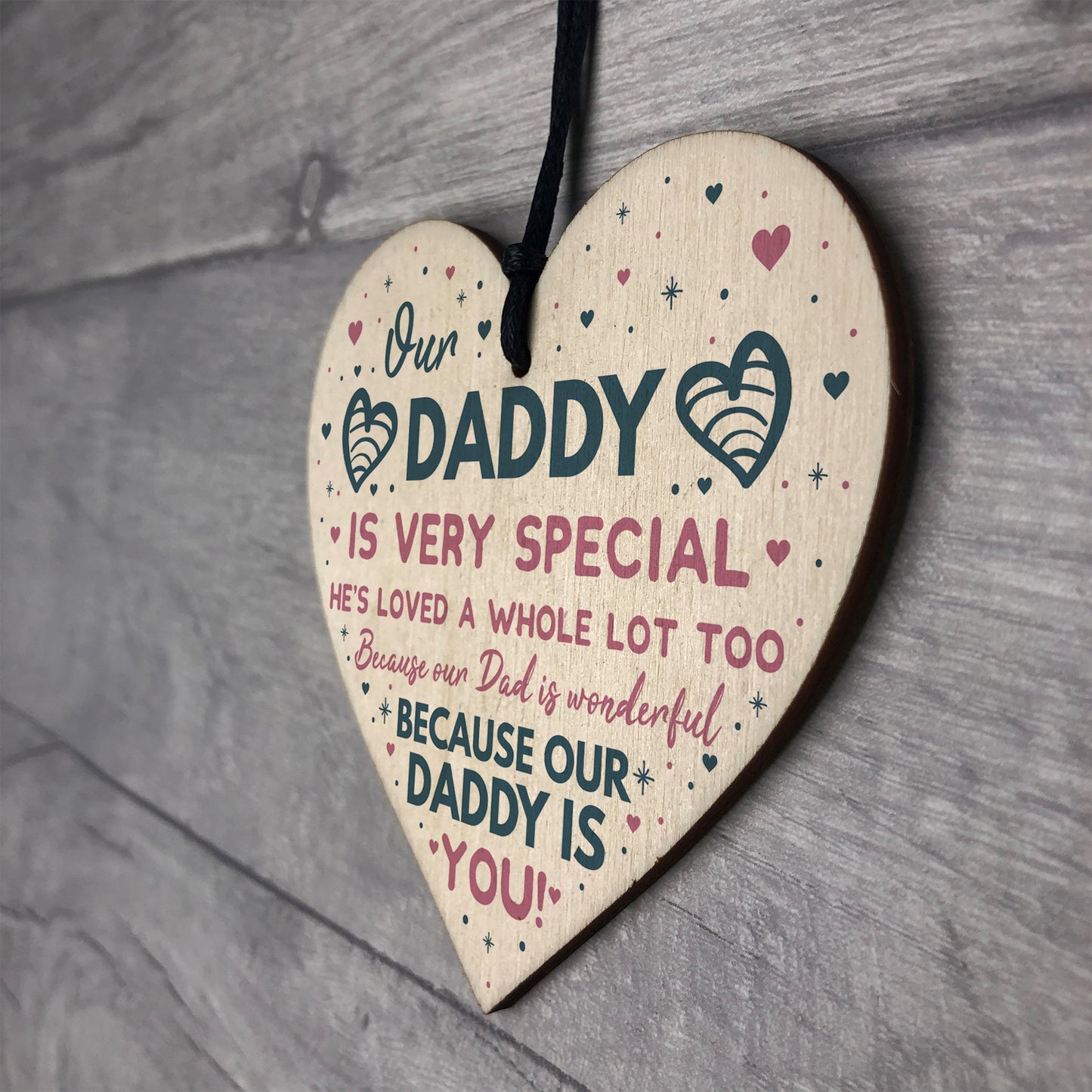 Daddy Gifts From Daughter Wooden Heart Fathers Day Gift From Son