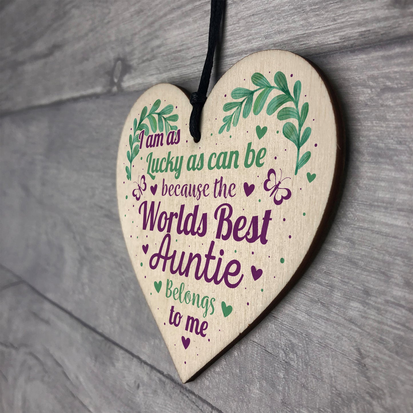 Birthday Gifts For Auntie THANK YOU Wooden Heart Plaque Sign