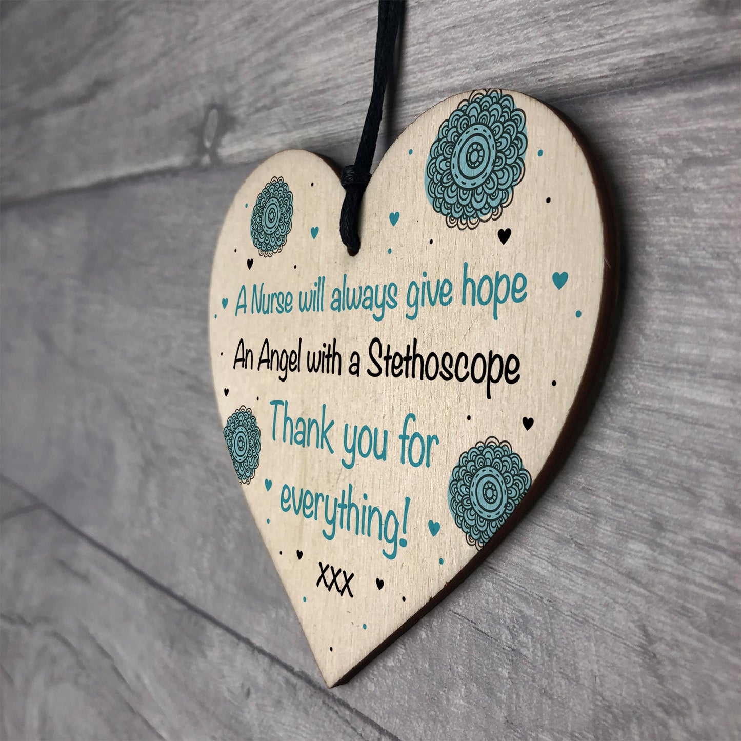 Special Thank You Gift For NHS Nurse Wooden Heart Hospital Gift