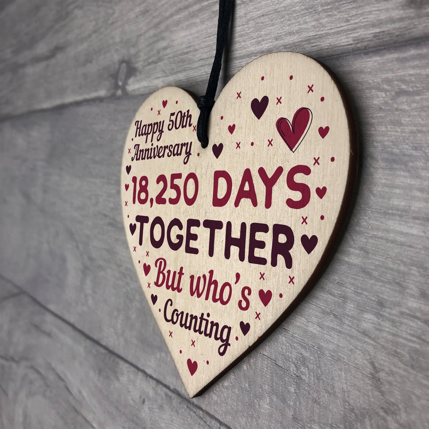 Handmade Wood Heart Gift To Celebrate 50th Wedding Anniversary