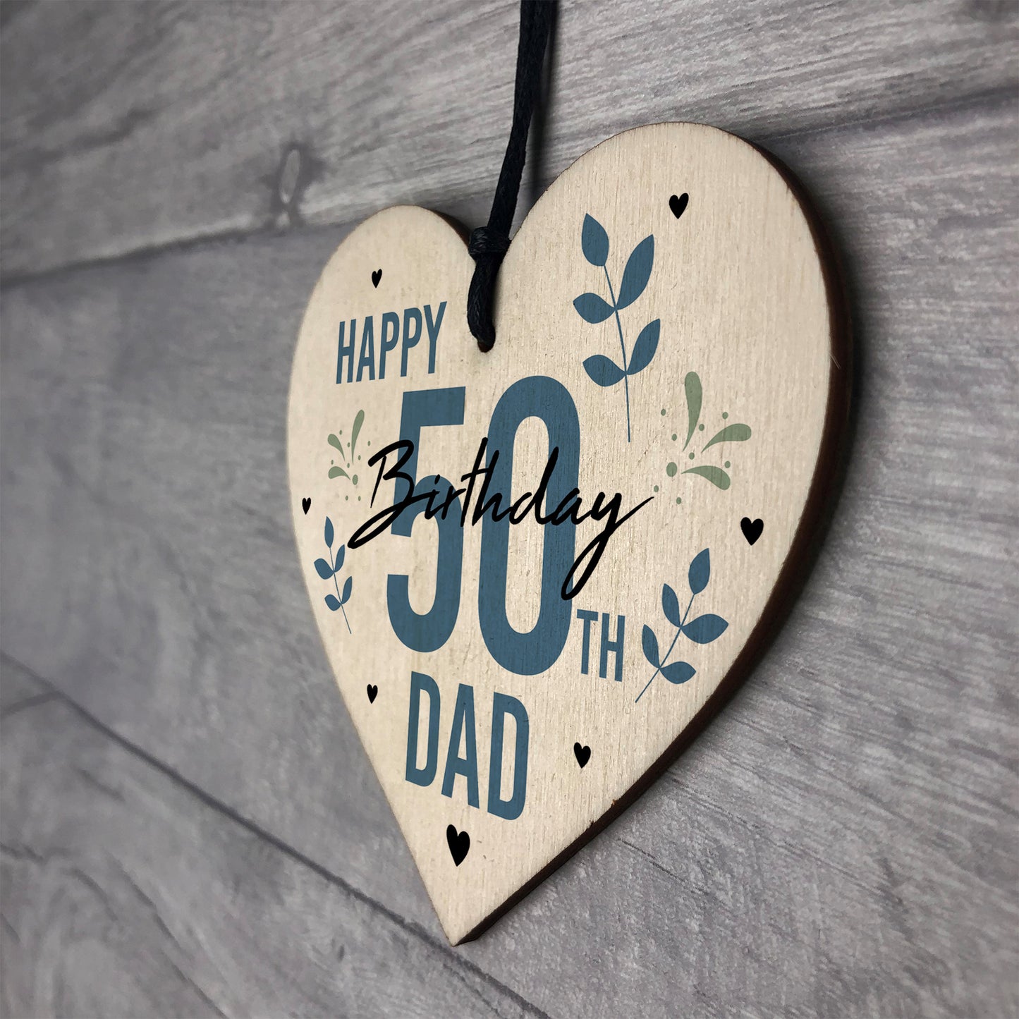 Personalised 40th 50th 60th Birthday Gift For Dad Wood Heart