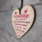 Friendship Gift Handmade Wooden Heart Plaque Best Friend Sign