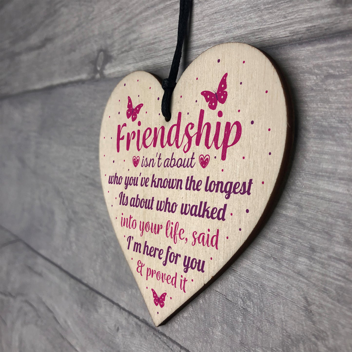 Friendship Gift Handmade Wooden Heart Plaque Best Friend Sign