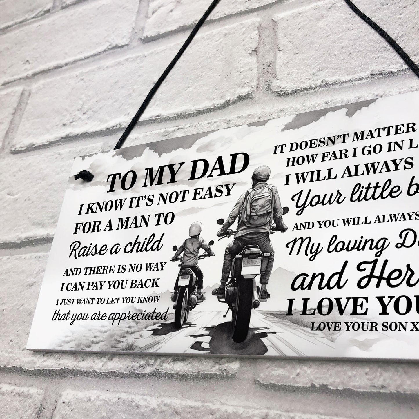 Novelty Motorbike Motorcyle Sign Biker Gift For Dad Fathers Day