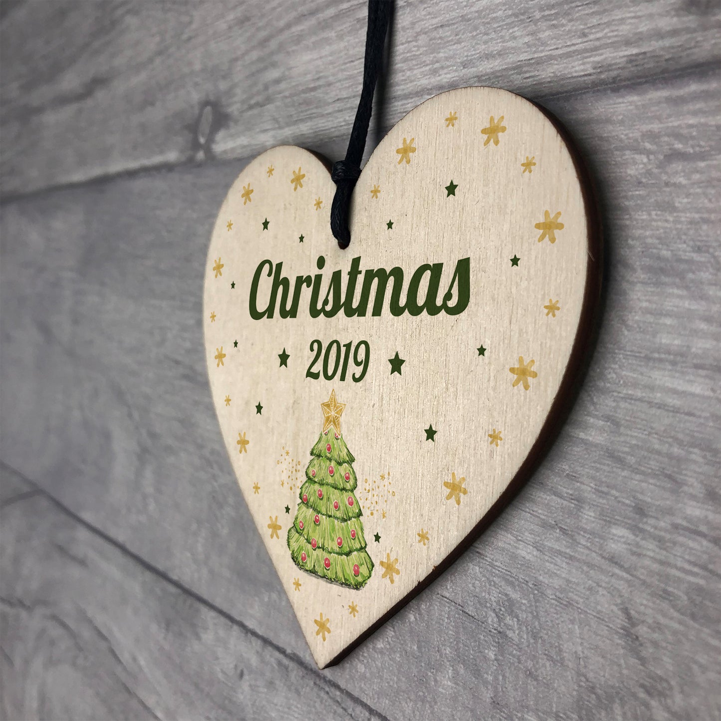 Christmas Tree Decoration Personalised Wooden Heart Xmas Bauble