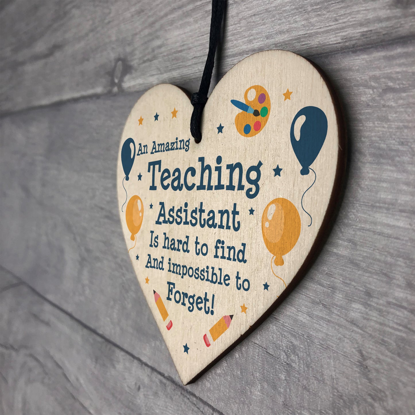 Gift For Teaching Assistant Wood Heart Handmade Thank You