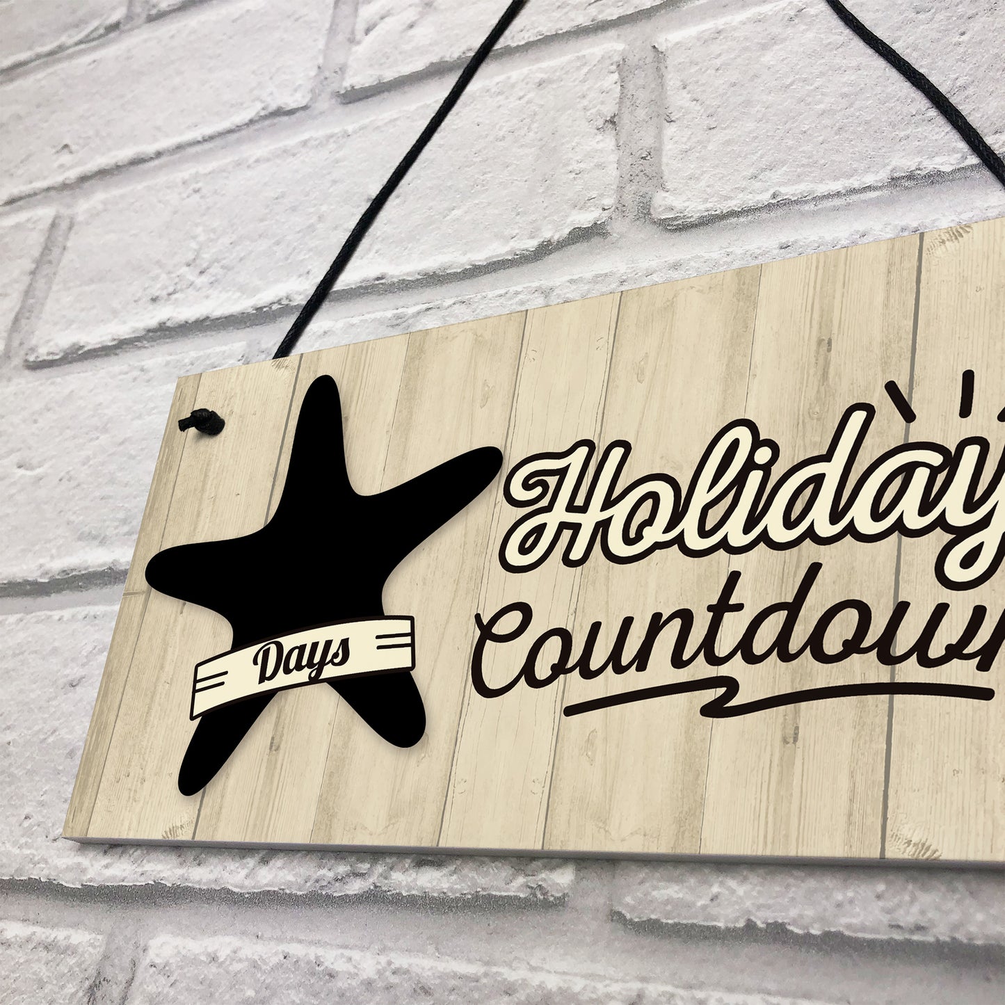 Chalkboard Holiday Countdown Hanging Sign Plaque Friendship