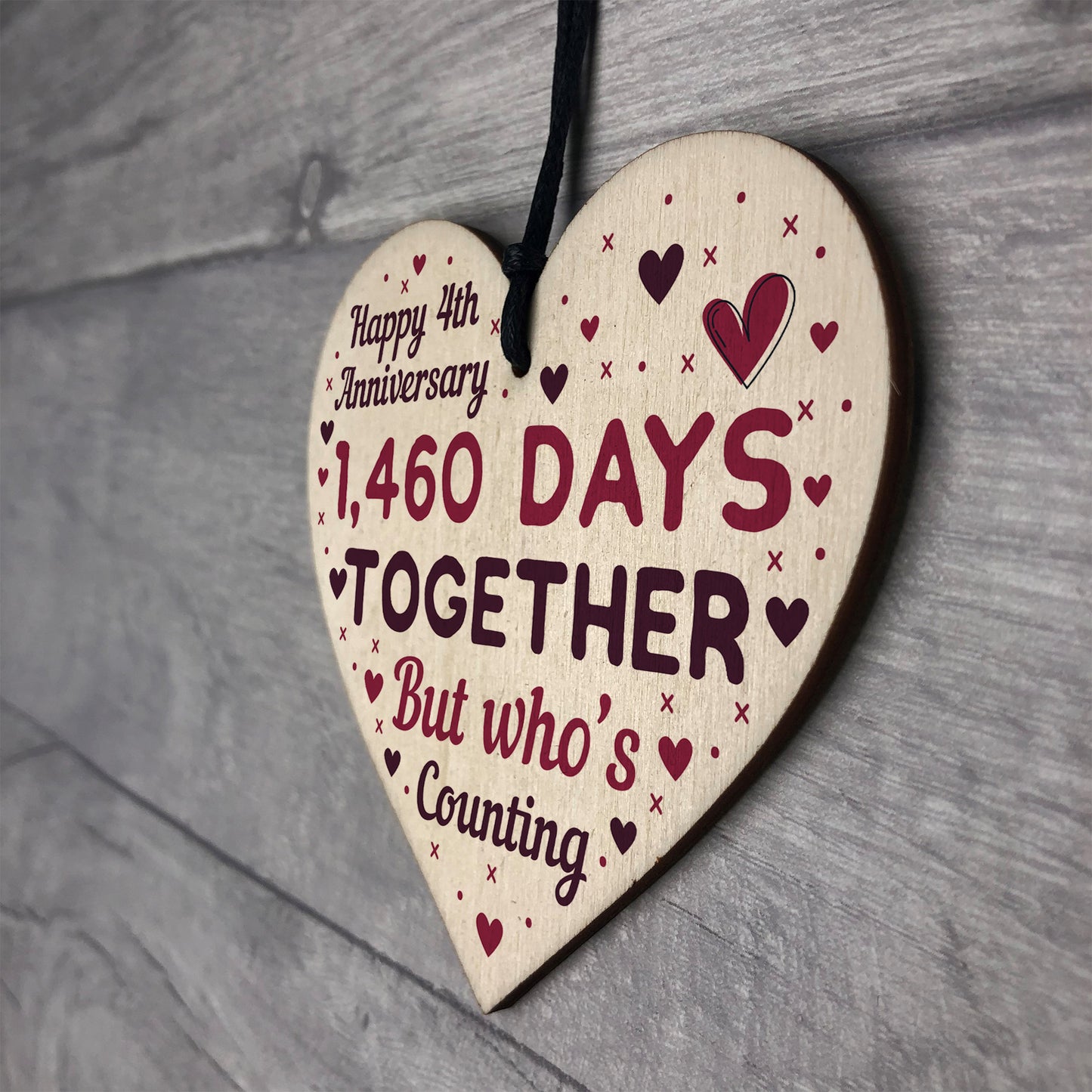 Handmade Wood Heart Gift To Celebrate 4th Wedding Anniversary