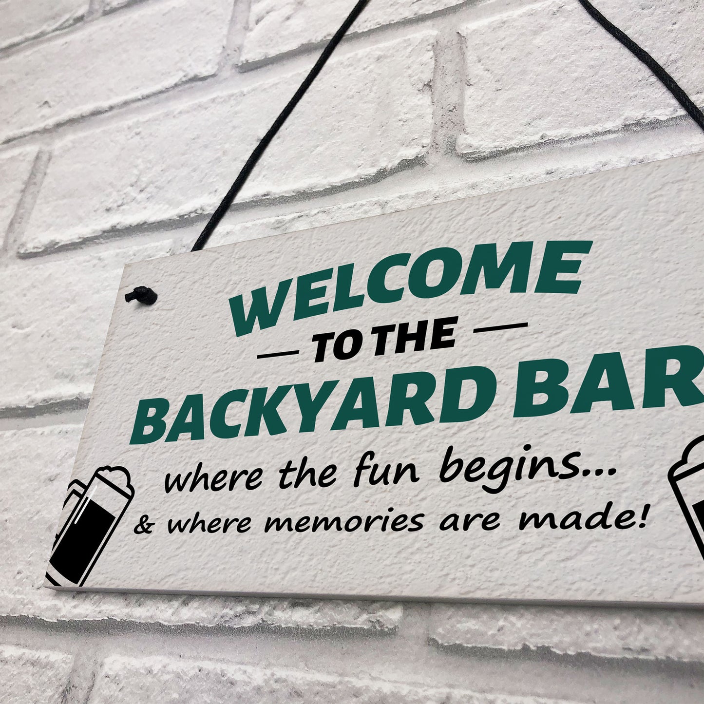 Welcome To The Backyard Bar Sign Hanging Wall Sign Bar Signs