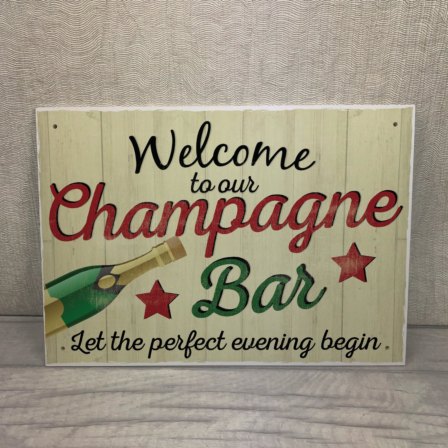 Champagne Bar Party Drink Pub Sign Vintage Gin Alcohol Home