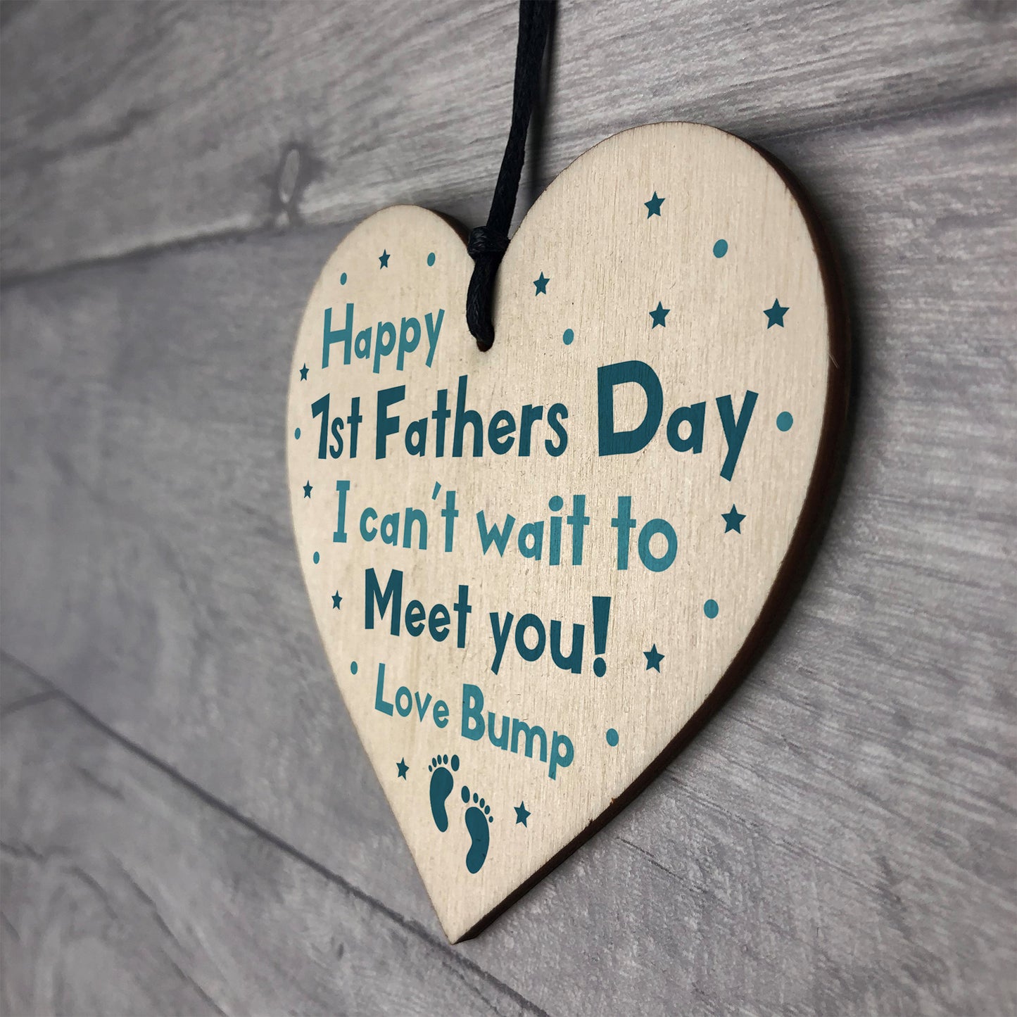 First 1st Fathers Day Gifts Wooden Heart Novelty Gift For Dad