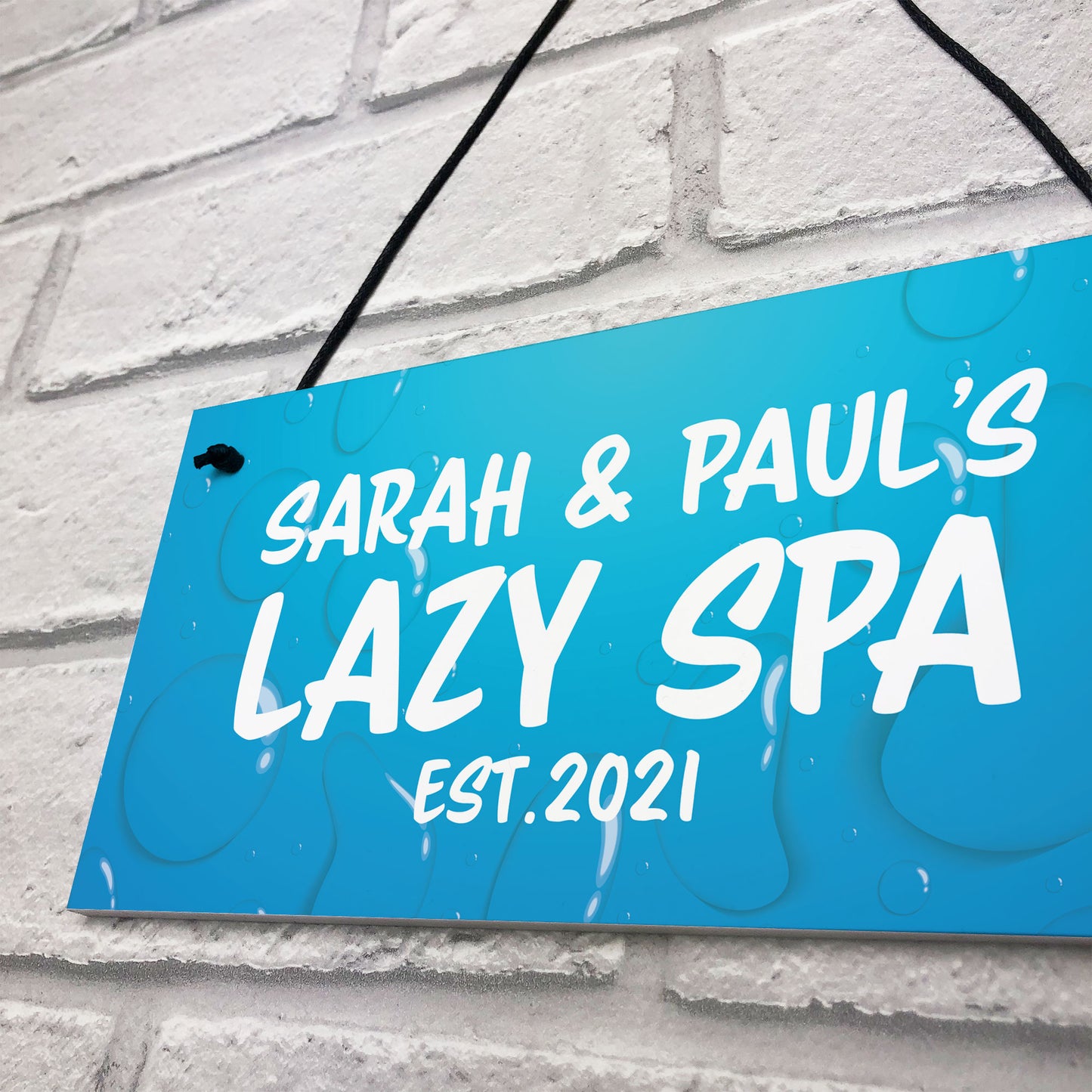Personalised Lazy Spa Sign Hot Tub Sign For Garden Shed Home