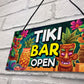 Tiki Bar Open Hanging Bar Pub Garden Plaque Beer Cocktails Beach