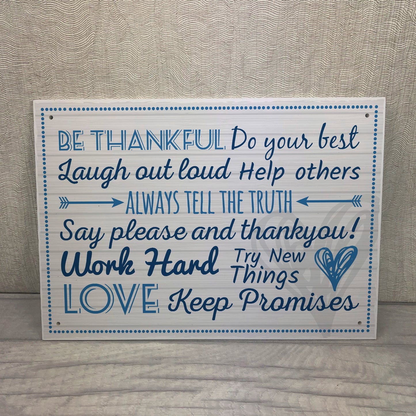 Be Thankful Family Rules Wall Plaque New Home Kitchen Friendship