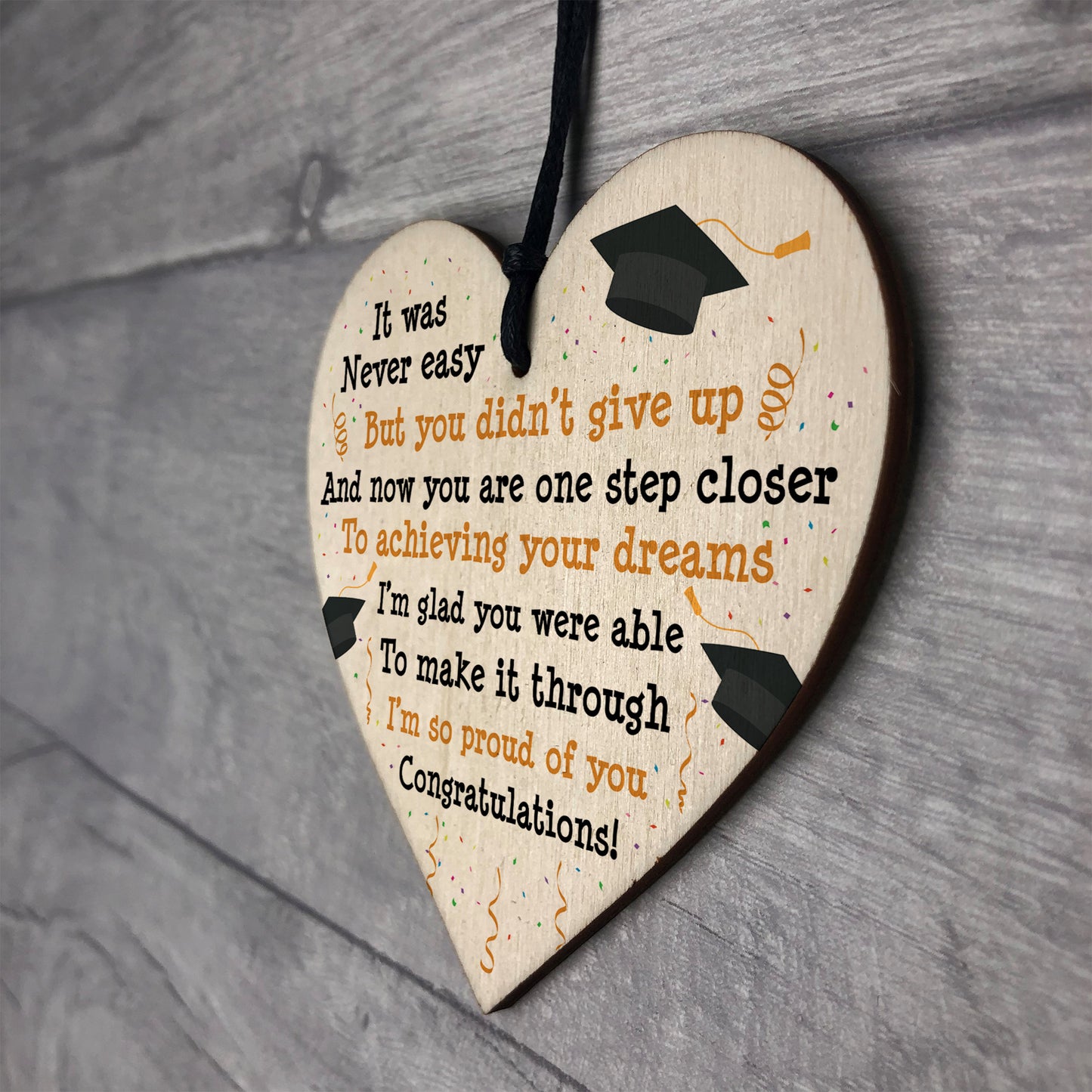 Graduation Gifts Congratulations Wooden Heart Leaving Plaque
