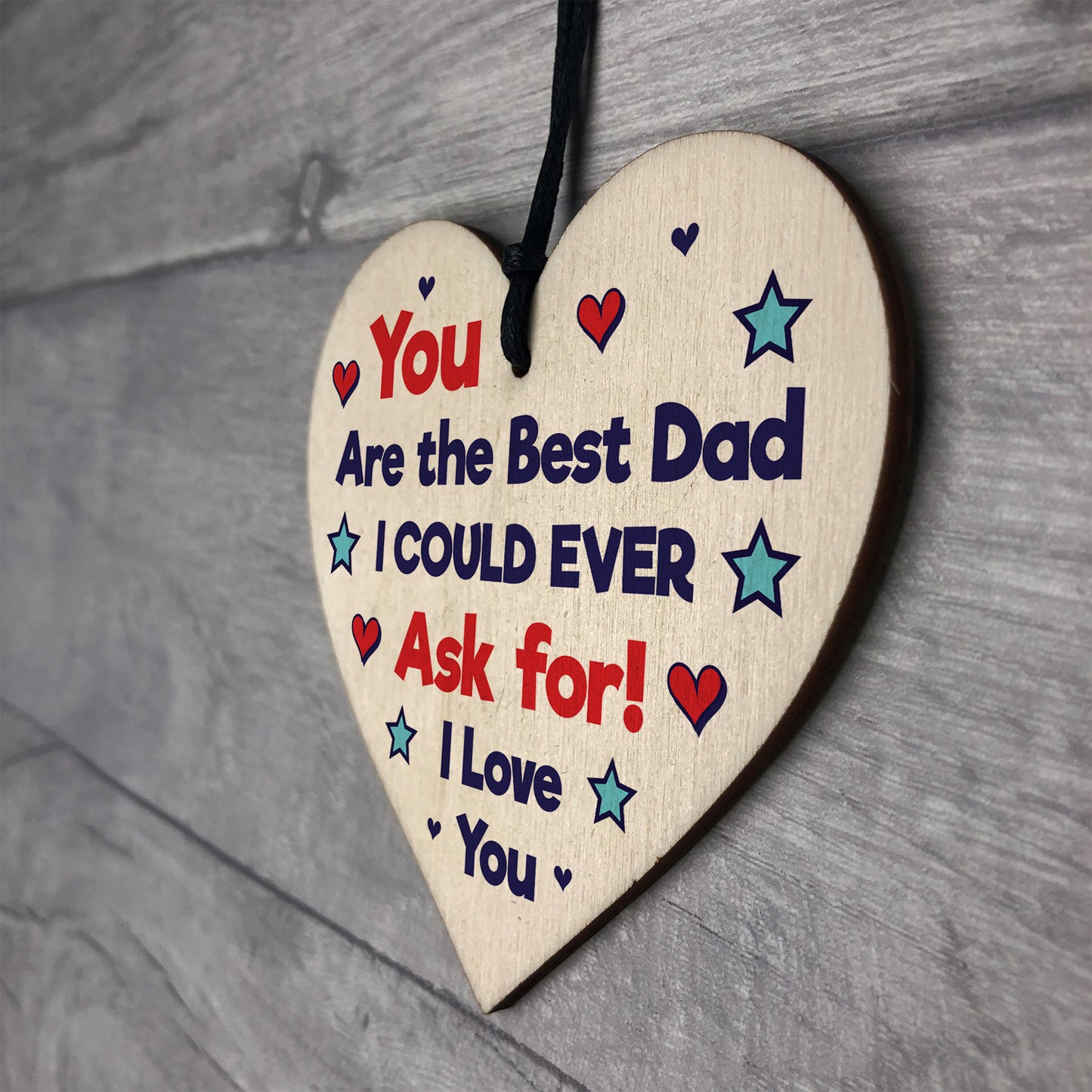 Best Dad Gift For Birthday Wood Heart Thank You Gift For Dad