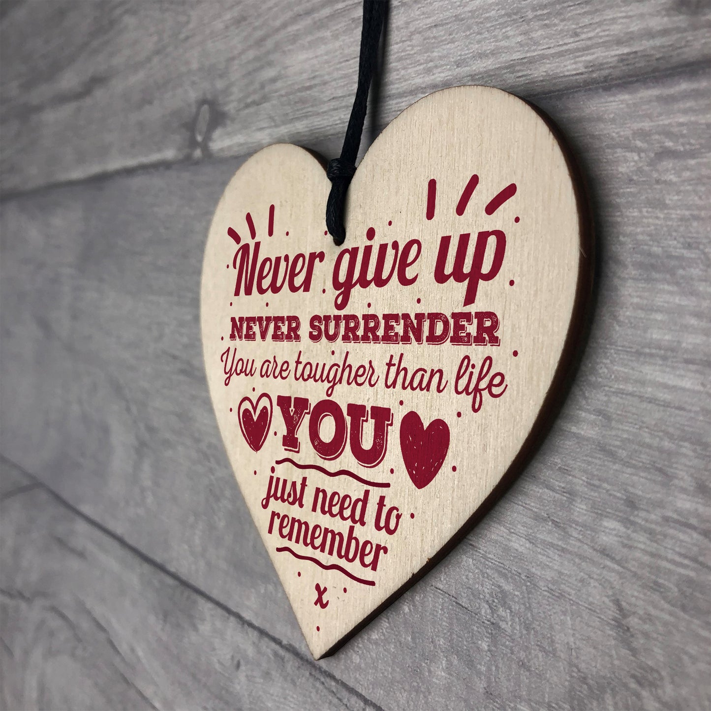 Never Give Up Motivational Friendship Best Friend Gift Wood Sign