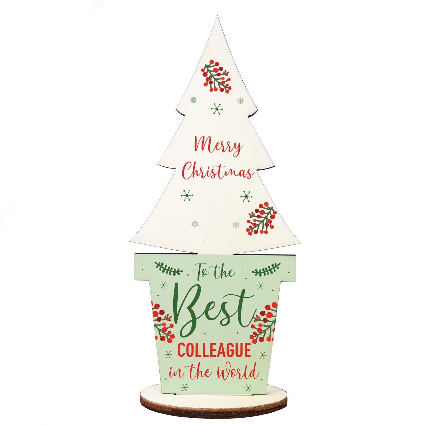 Christmas Gift For Colleague Wooden Christmas Tree Decoration