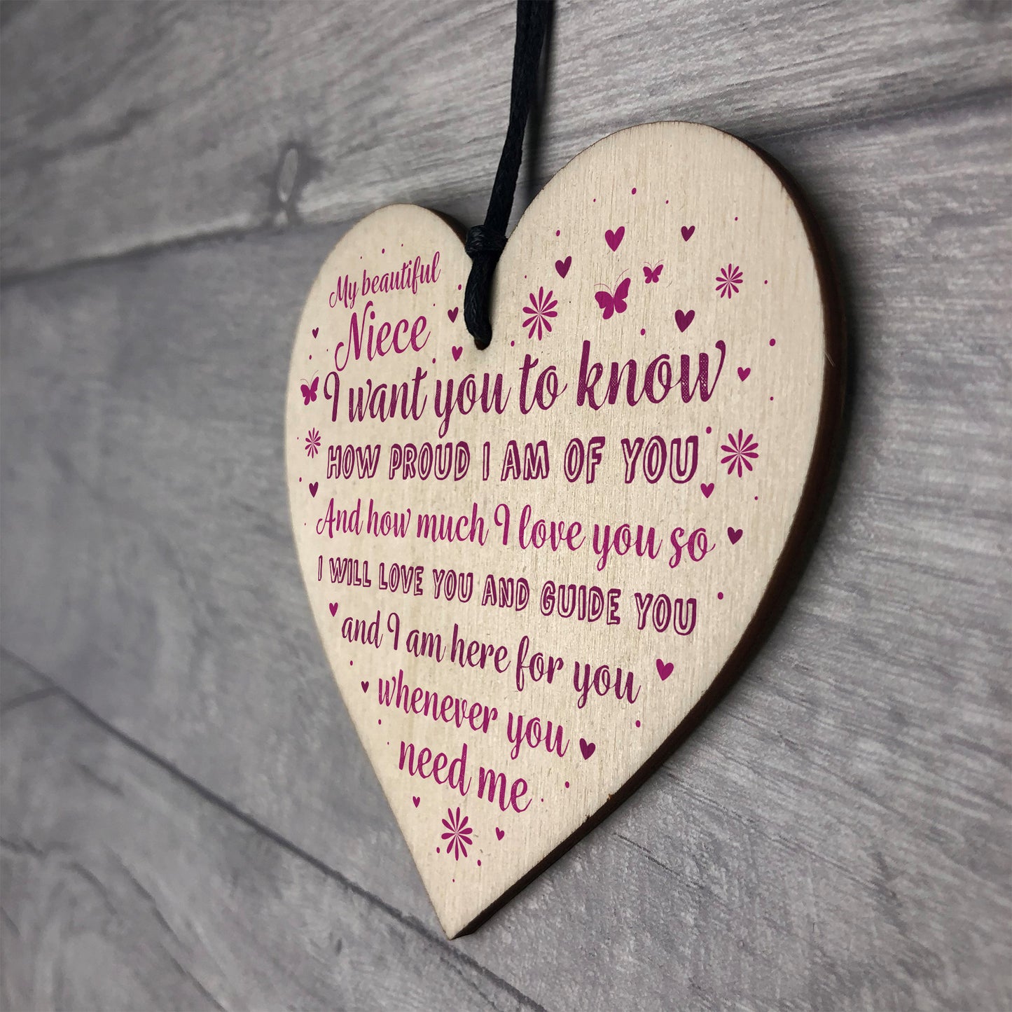 Niece Gifts From Auntie Uncle Christmas Birthday Wooden Plaque