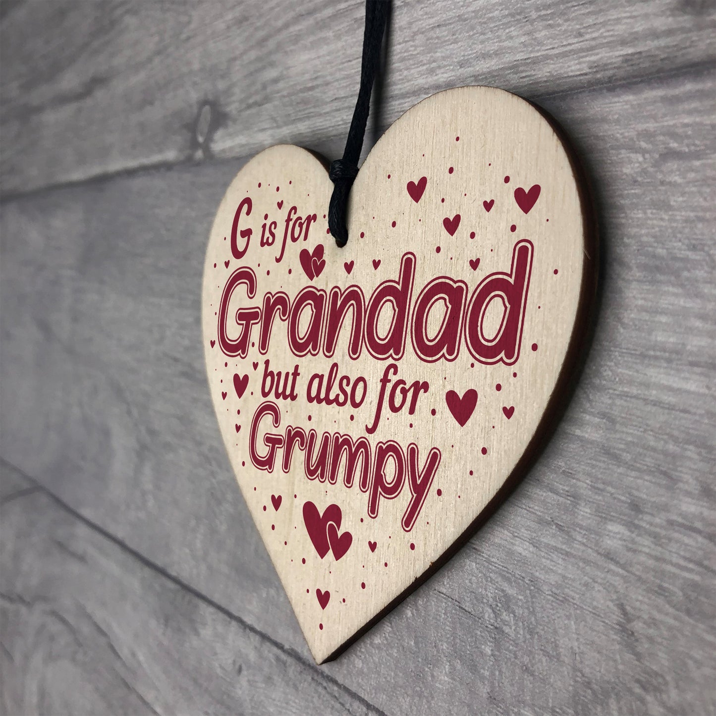 Funny Gift For Grandad Wooden Heart Sign Birthday Christmas Gift