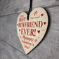 BEST BOYFRIEND Gift For Valentines Wood Heart Gift For Boyfriend