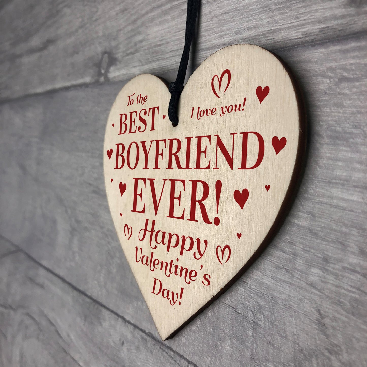 BEST BOYFRIEND Gift For Valentines Wood Heart Gift For Boyfriend
