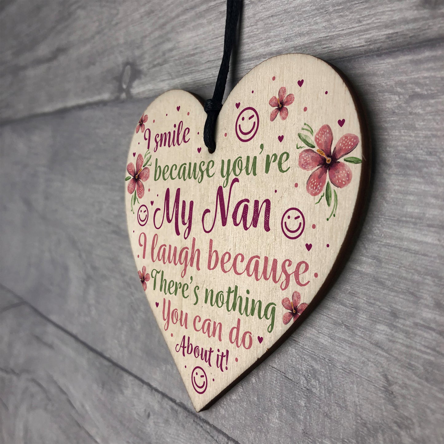 Funny NAN Gift Wooden Heart Mothers Day Gift For Nan Birthday