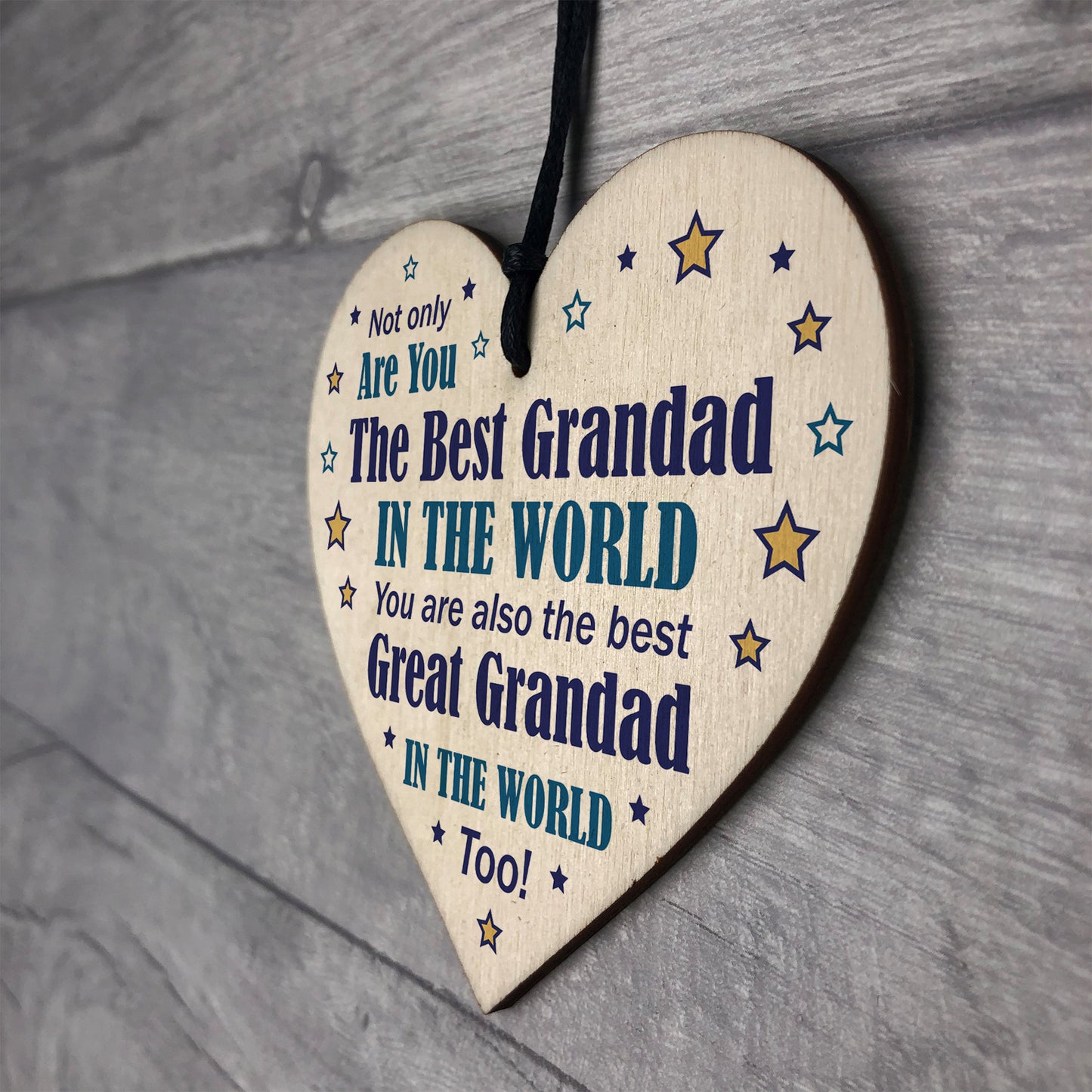 Grandad And Great Grandad Gifts Wood Heart Birthday Christmas