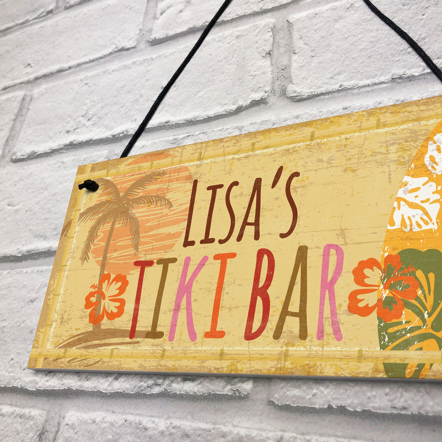 PERSONALISED Tiki Bar Sign Vintage Bar Pub Man Cave Garden Gift
