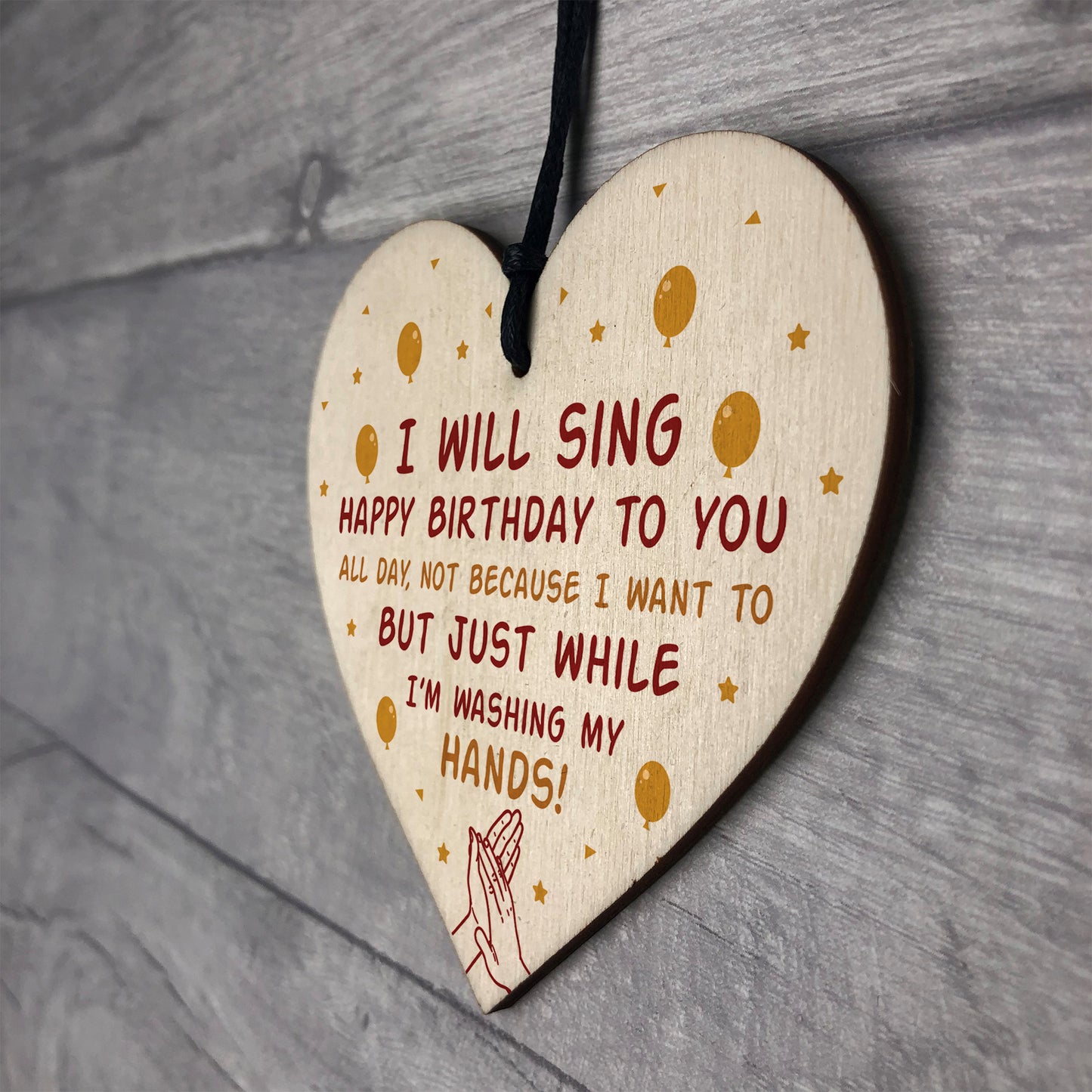 Funny Birthday Gift For Mum Dad Friend Wood Heart Quarantine