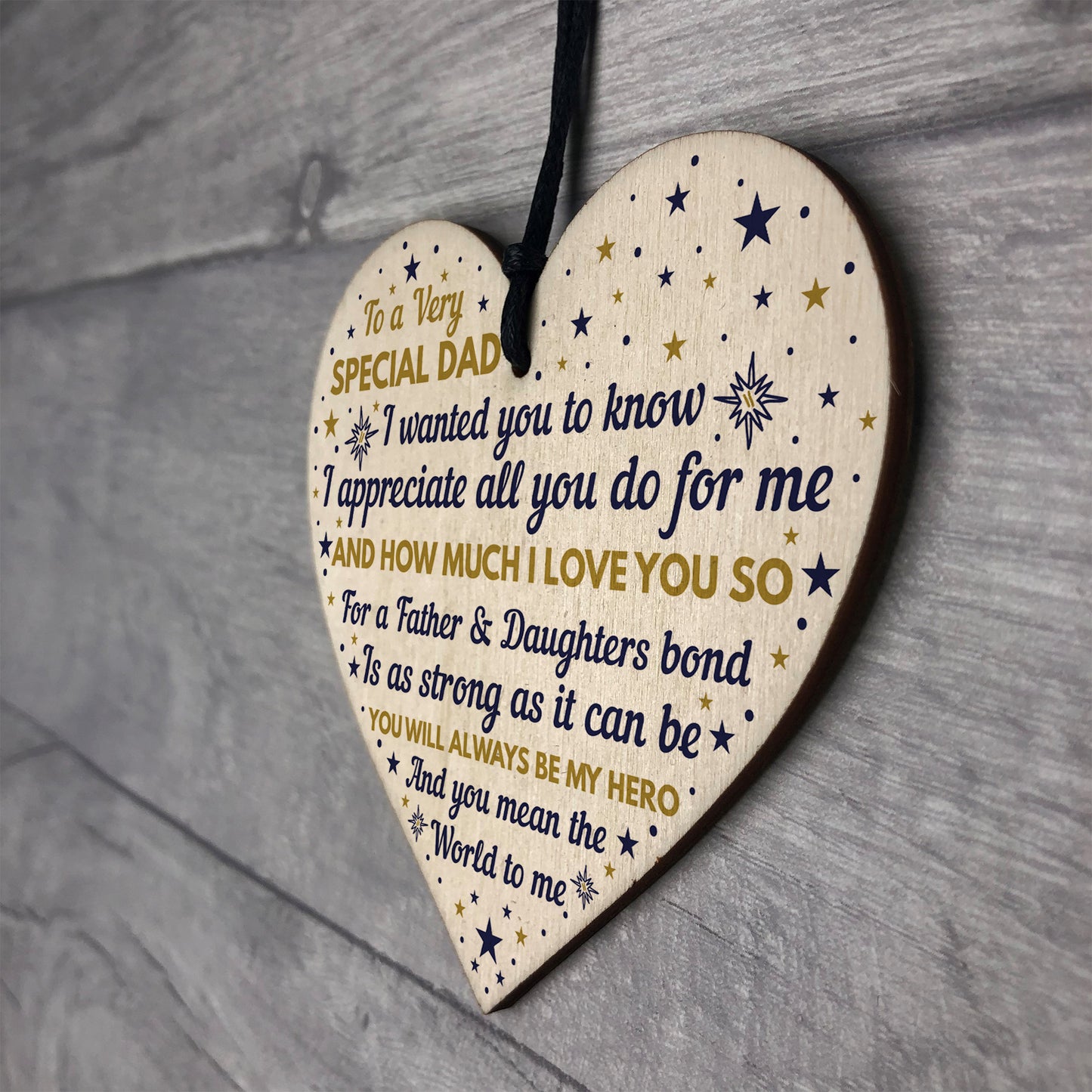 SPECIAL DAD Wooden Heart Dad Birthday Gift FATHERS DAY Gift