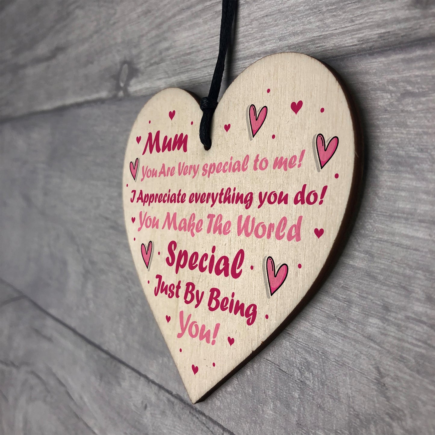 Novelty Mum Gift Wooden Heart Sign Gift For Mothers Day Birthday