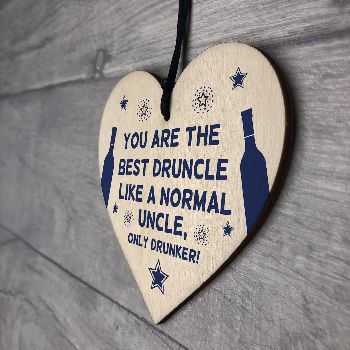 Funny Gift For Uncle Birthday Christmas Wood Heart Gift For Him