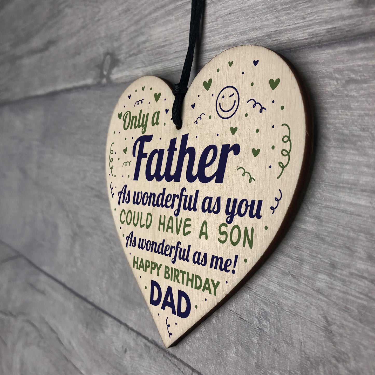 Dad Birthday Gifts From Daughter Wooden Heart Funny Gift