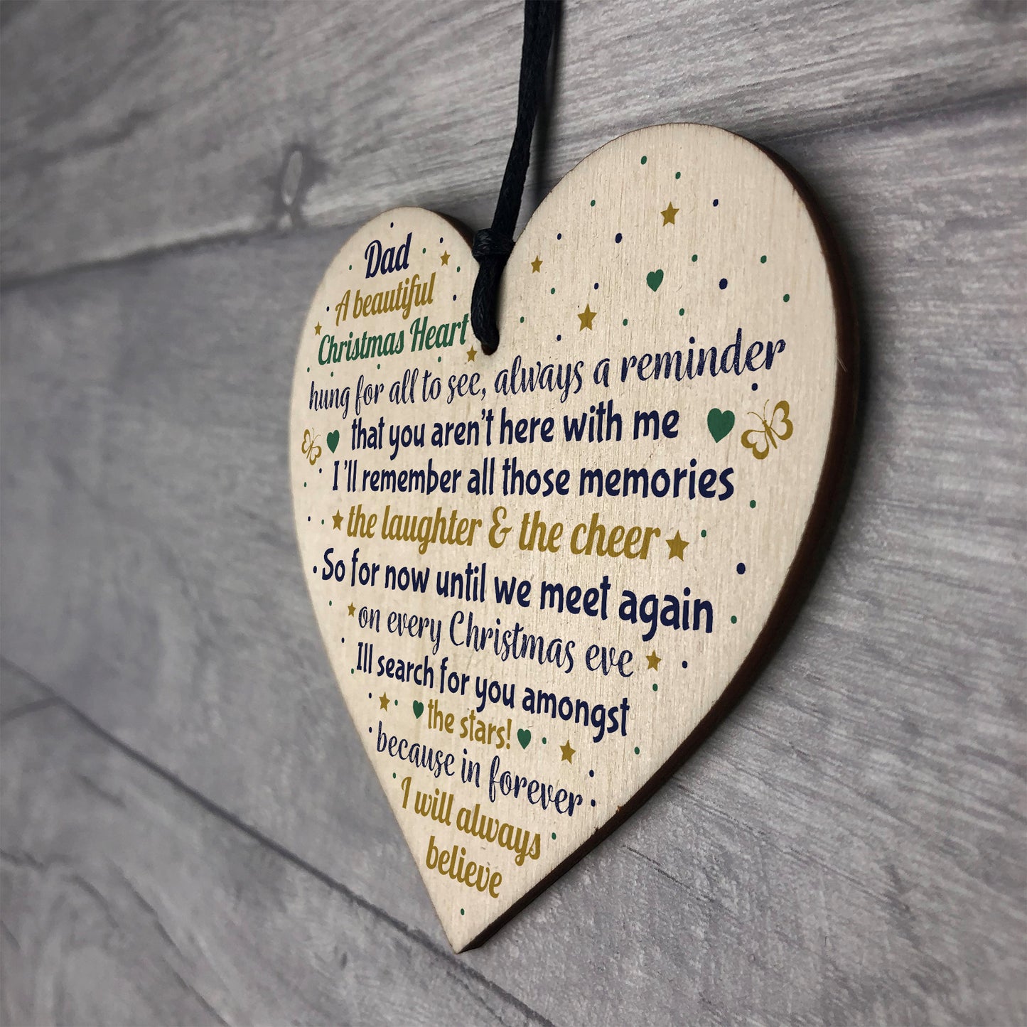 CHRISTMAS Tree Decoration In Memory Of Dad Memorial Wood Gift