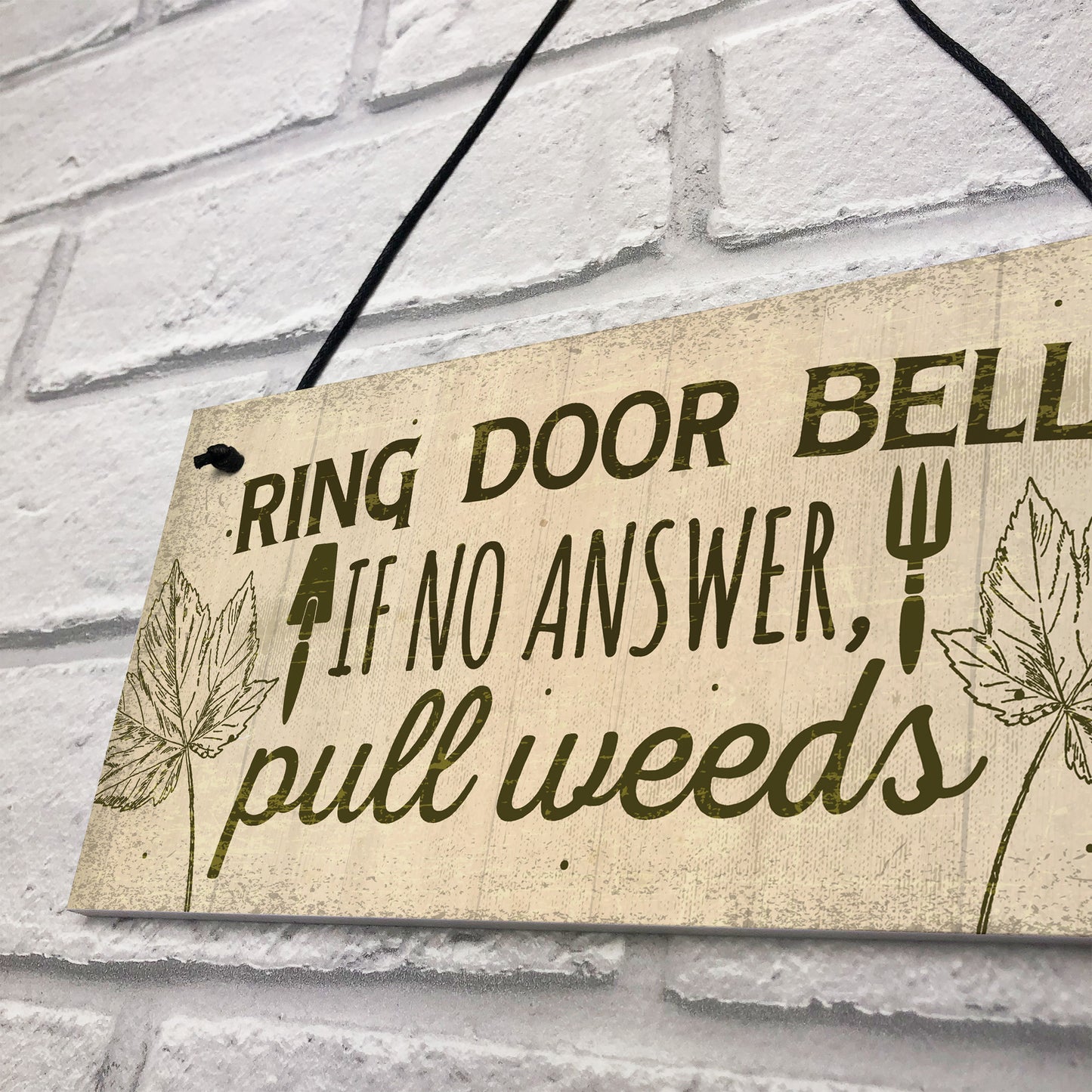 Funny Ring The Door Bell Wall Door Gate Sign Garden Shed Gift