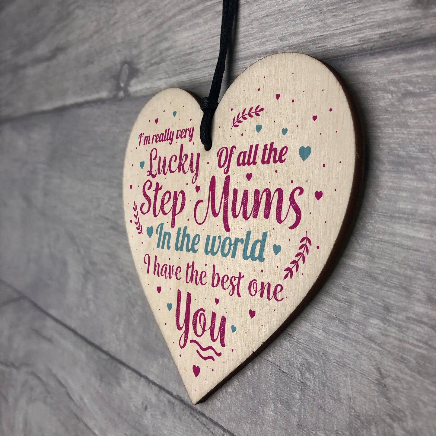 STEP MUM Thank You Gift Wooden Heart Mum Mummy Christmas