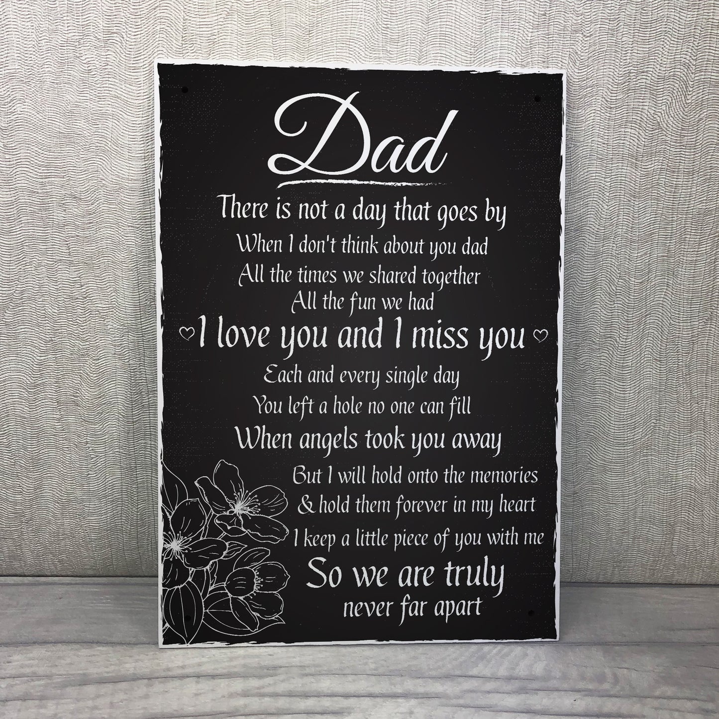 Love Miss You Dad Memorial Grave Plaque Father's Day Daddy Gift