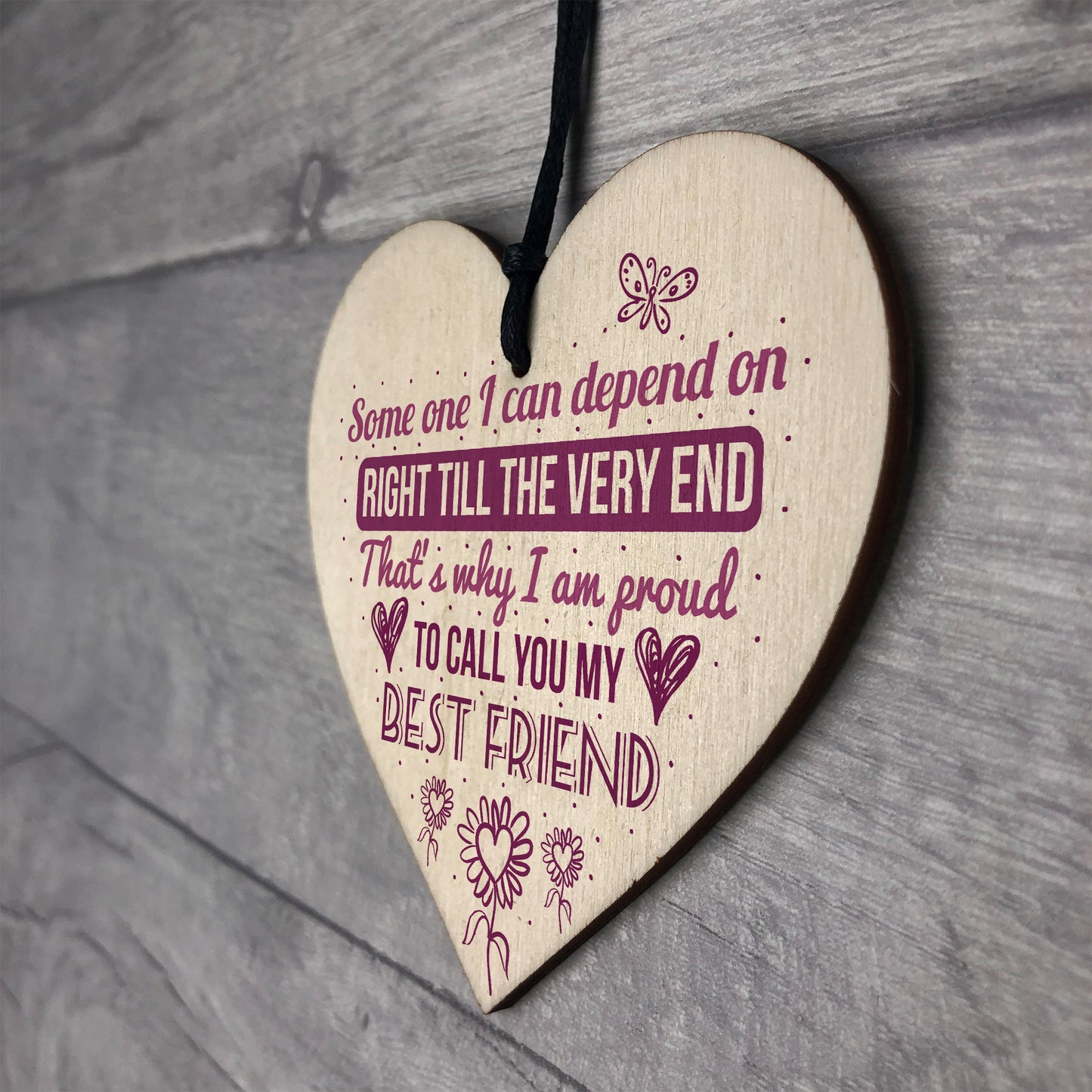 My Best Friend Sentimental Friendship Friend Gift Wood Heart