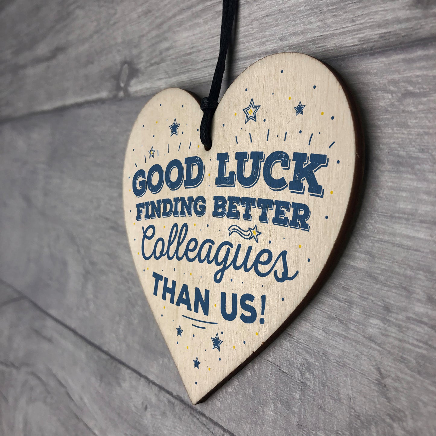 Good Luck Colleague Leaving Gift Wooden Heart Sign Thank You