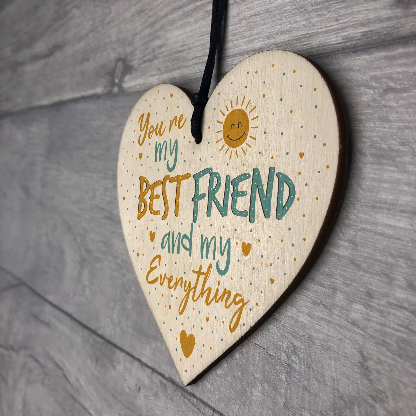 Best Friend Friendship Plaque Wood Heart Birthday Thank You Gift