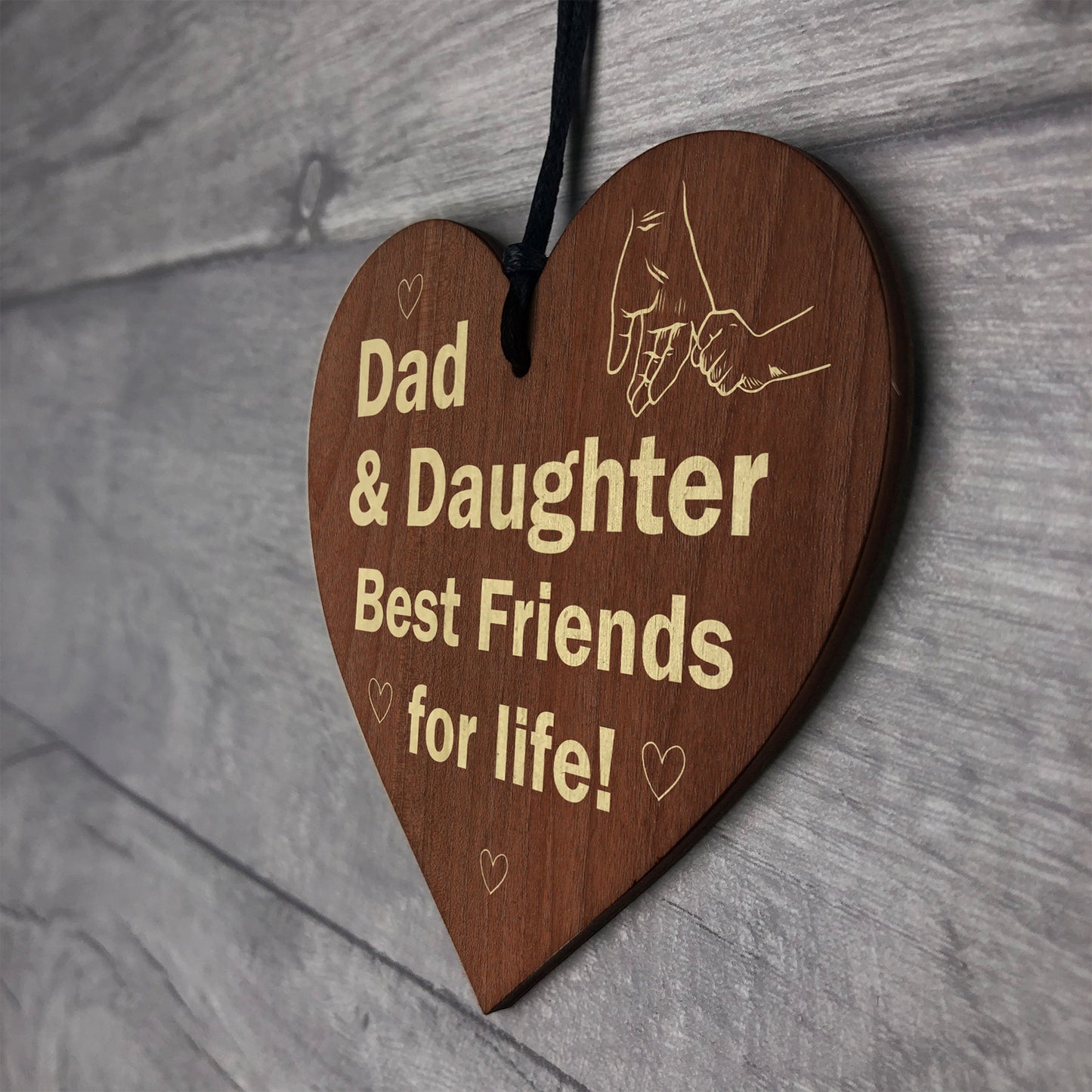 Father And Daughter Plaque Dad Gifts From Daughter Wood Heart