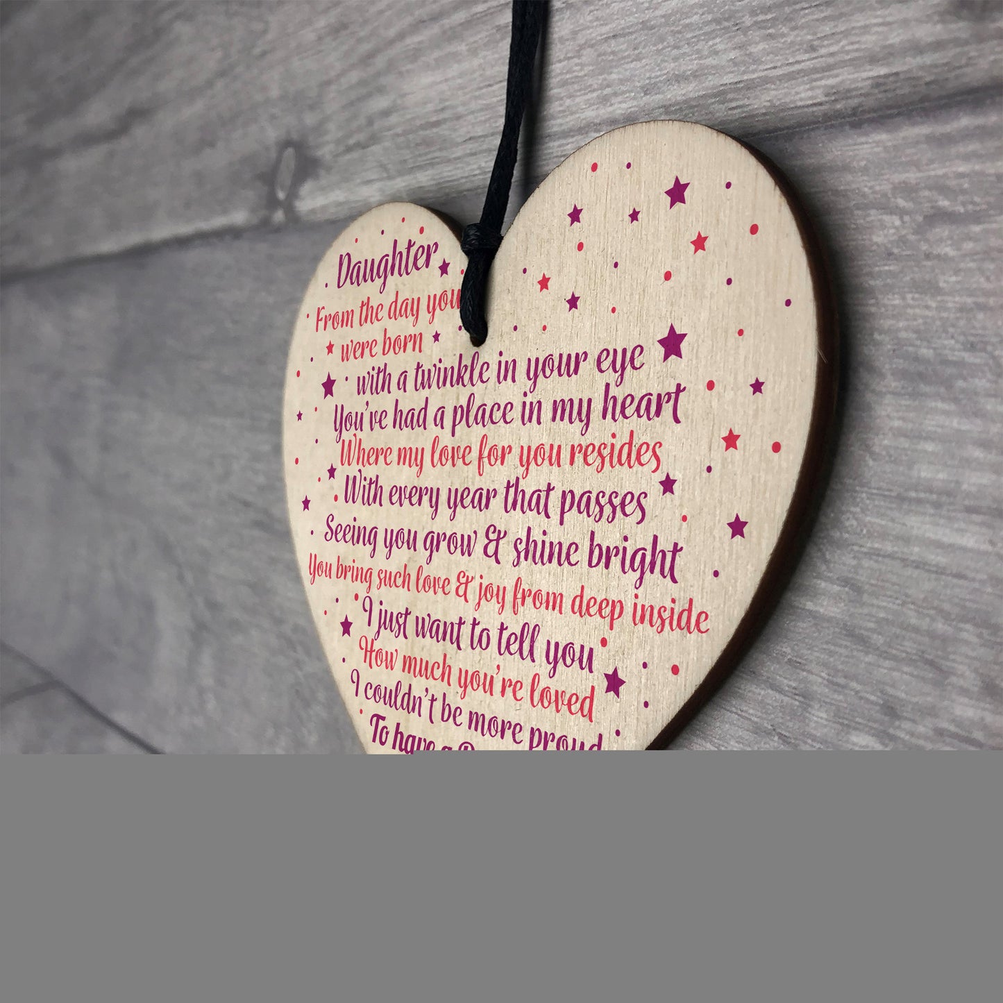 Daughter Gifts From Mum Dad Wood Heart Plaque Birthday Gift